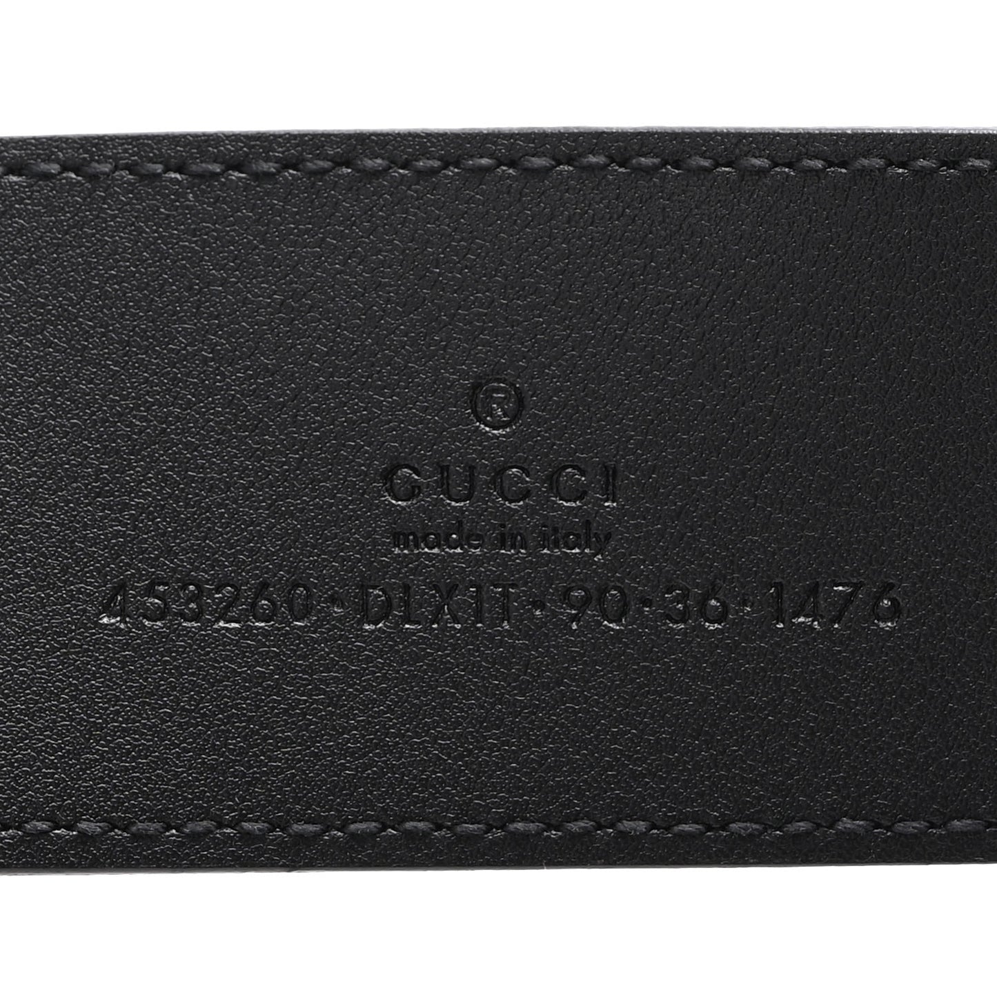Moon Calfskin Pearl Double G 40mm Belt 90 36 Black Cream