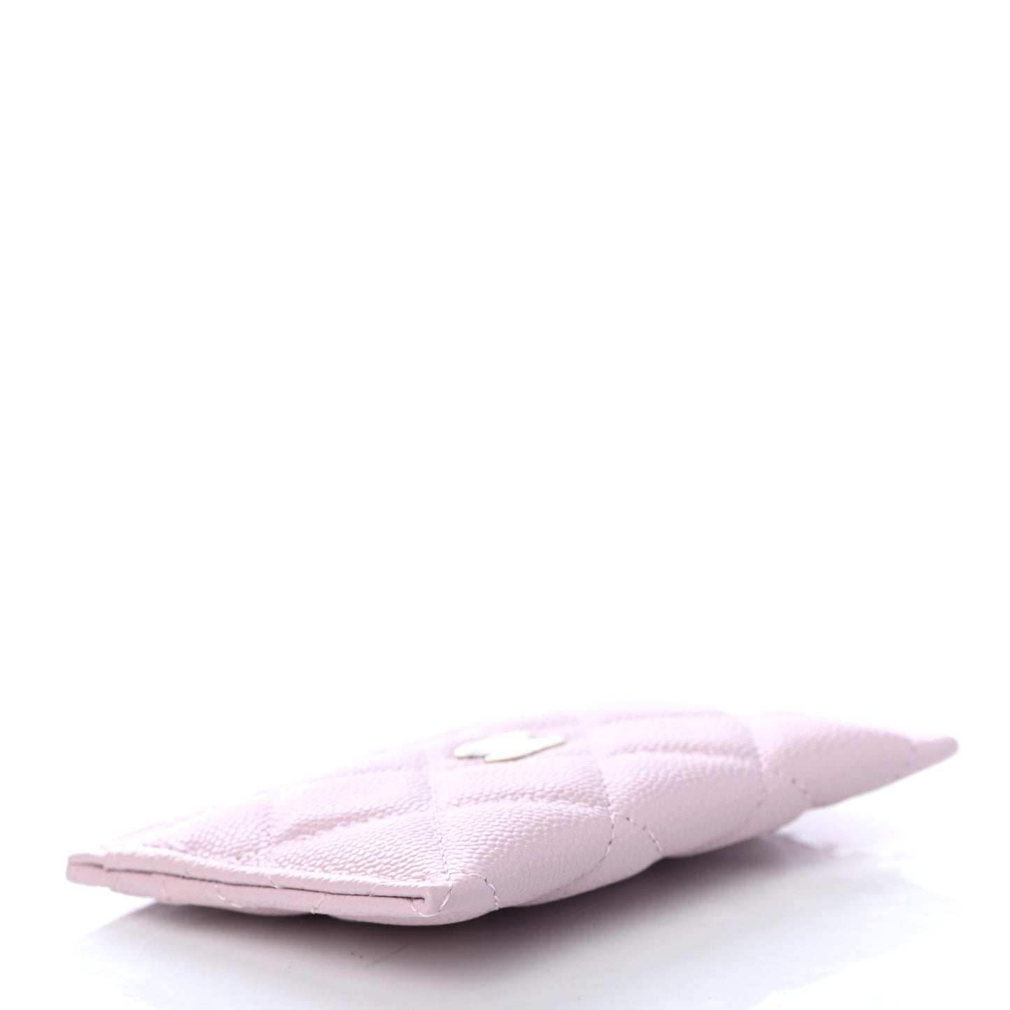 Caviar Quilted Card Holder Light Pink