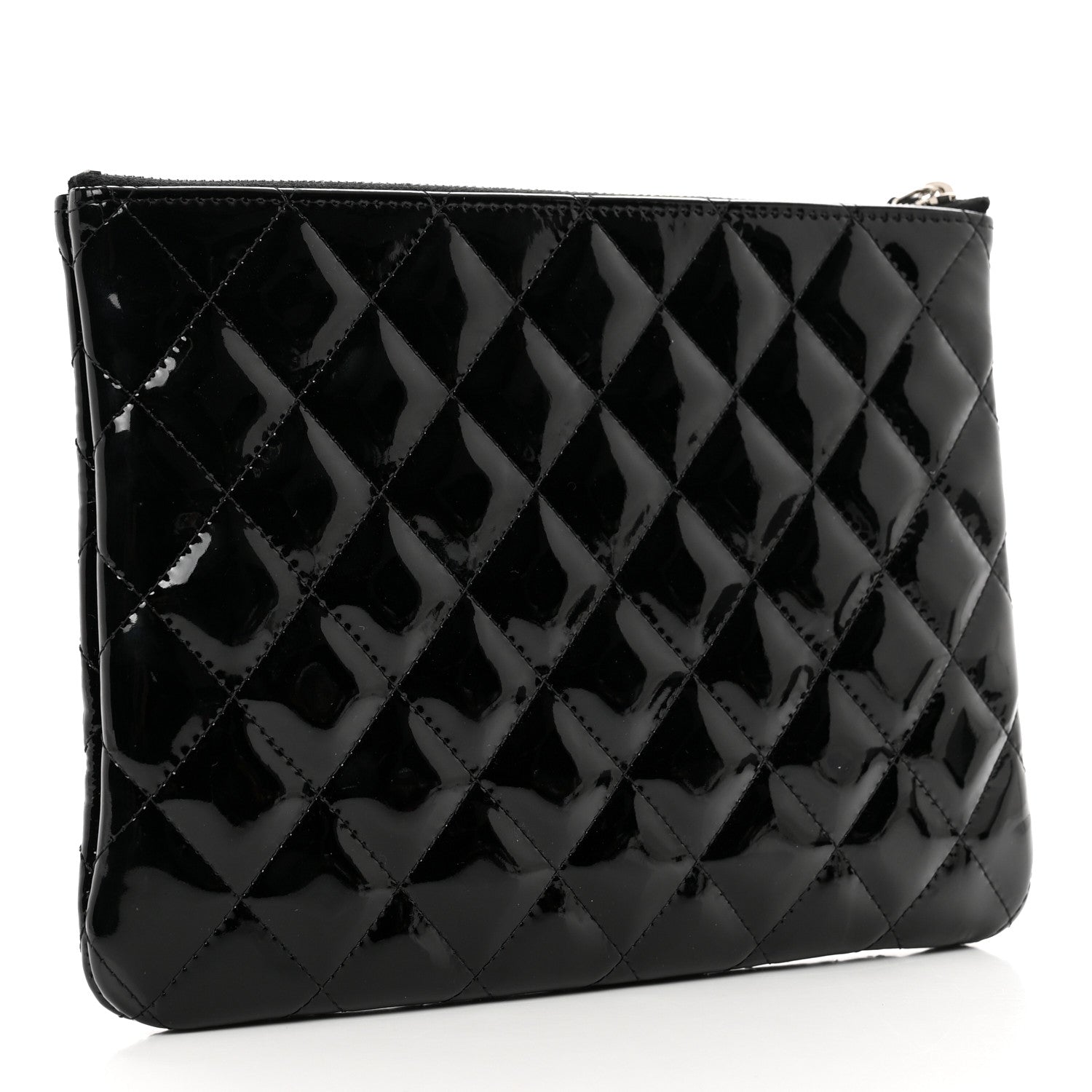 Chanel Patent Calfskin Quilted Medium Cosmetic Case Black 3 of 8