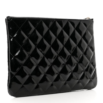 Chanel Patent Calfskin Quilted Medium Cosmetic Case Black 3 of 8