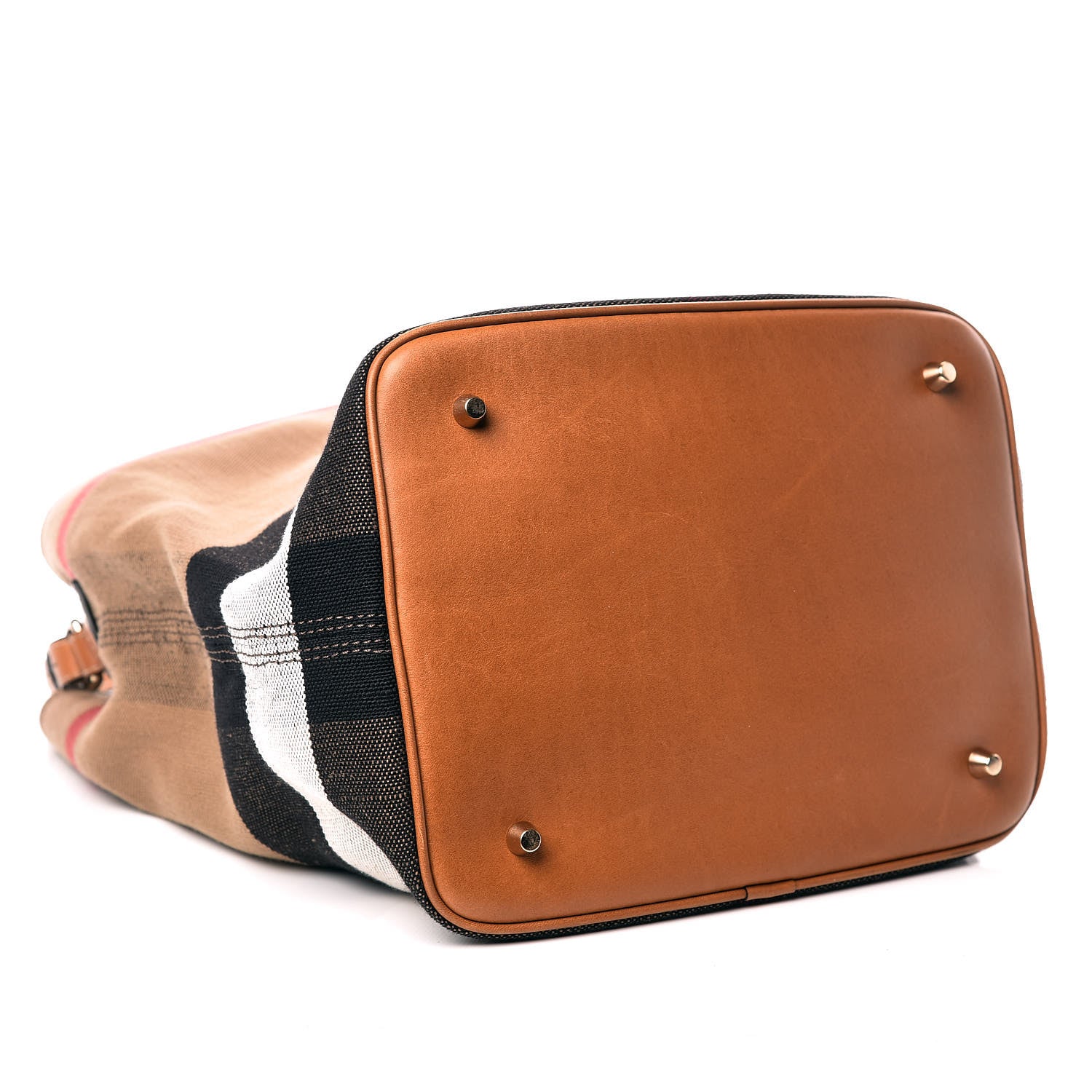 Burberry Canvas Mega Check Medium Ashby Hobo Saddle Brown 5 of 10
