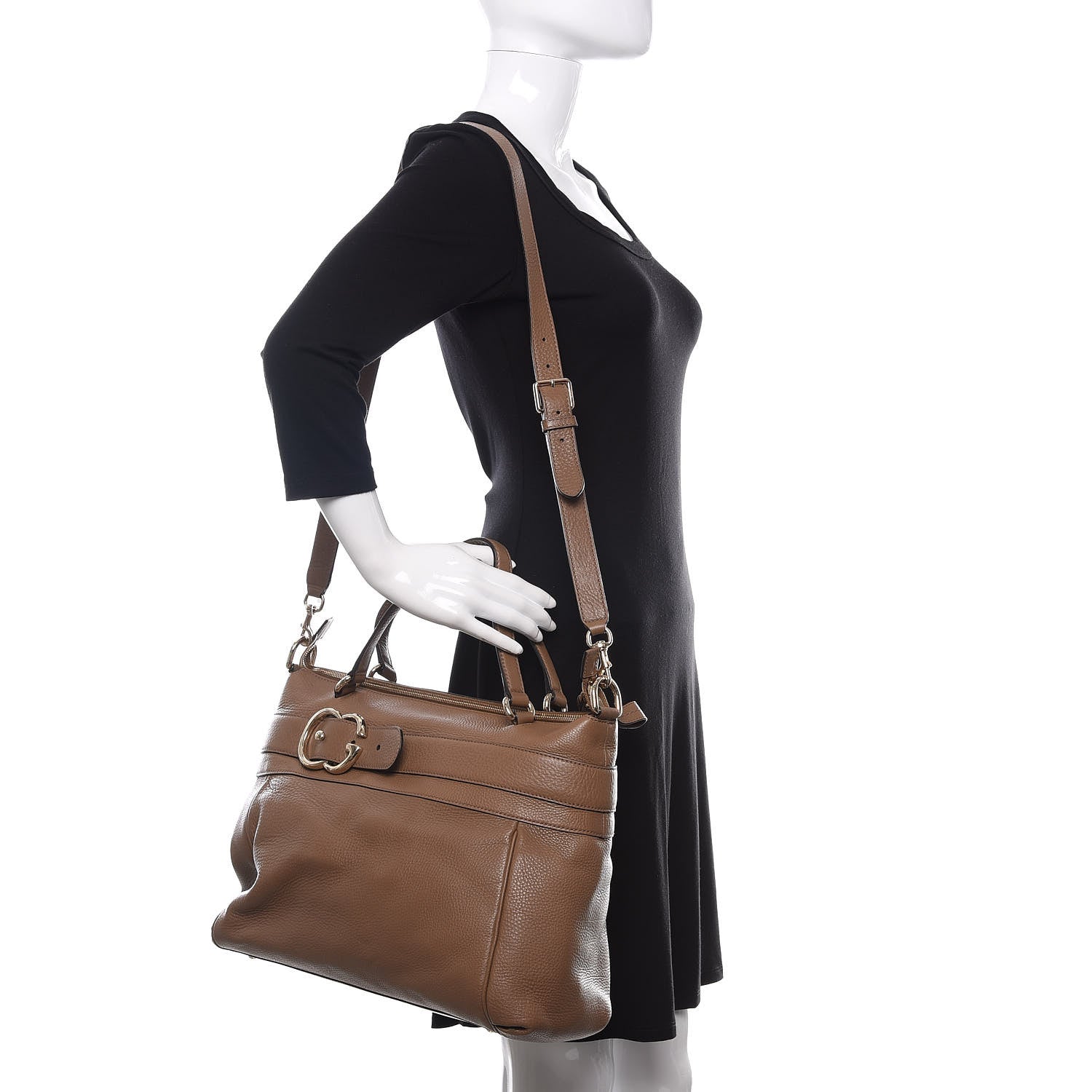 Gucci Calfskin GG Running Tote Brown 2 of 11
