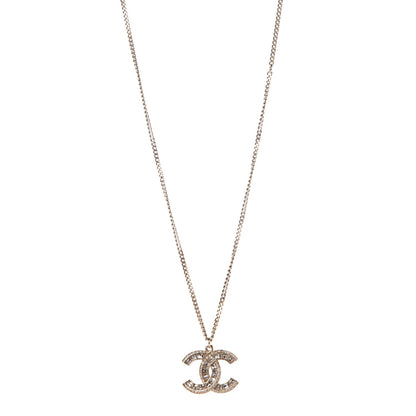 Chanel Baguette Crystal CC Necklace Light Gold 1 of 7