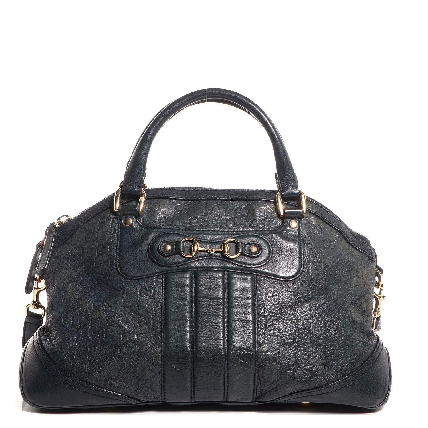 Gucci Guccissima Medium Cathrine Dome Satchel Dark Blue 1 of 9