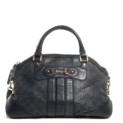 Gucci Guccissima Medium Cathrine Dome Satchel Dark Blue 1 of 9