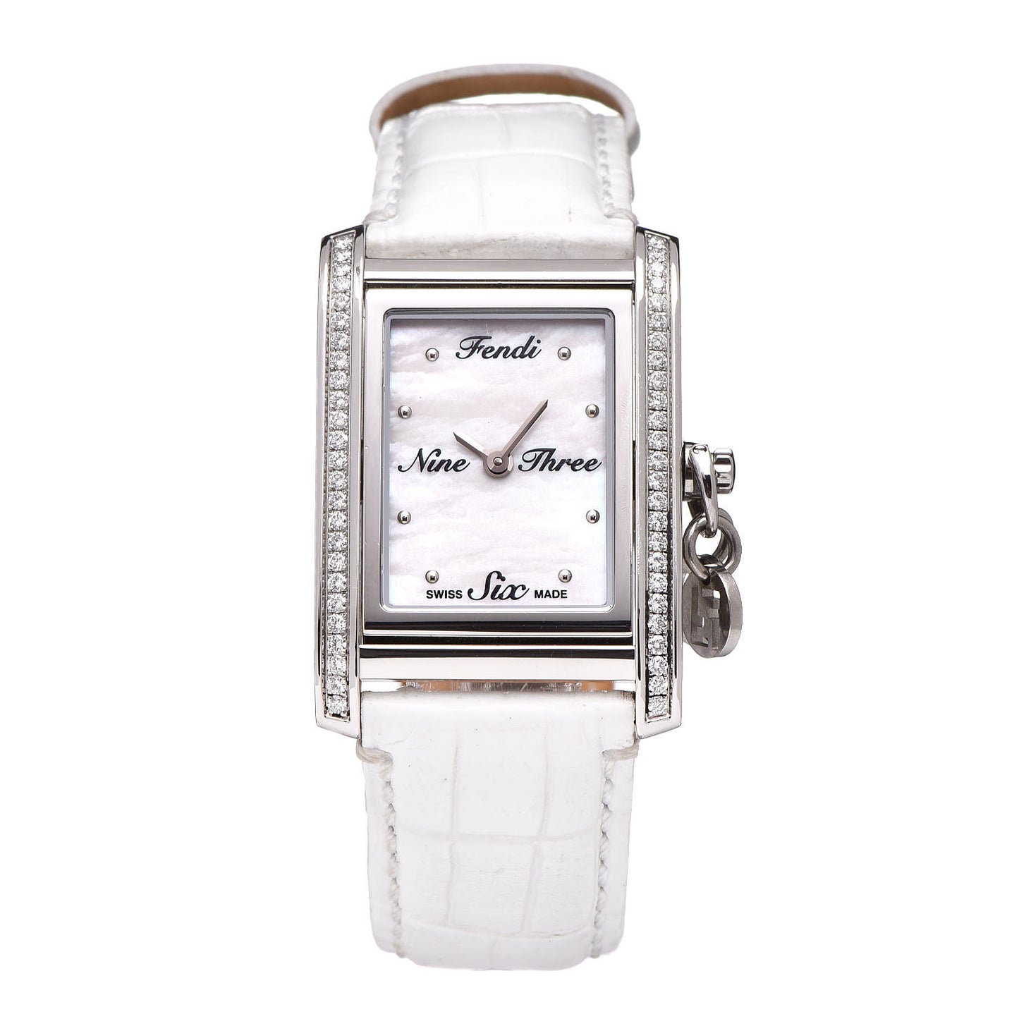 Stainless Steel Alligator Diamond Mother of Pearl 27mm Quartz Watch
