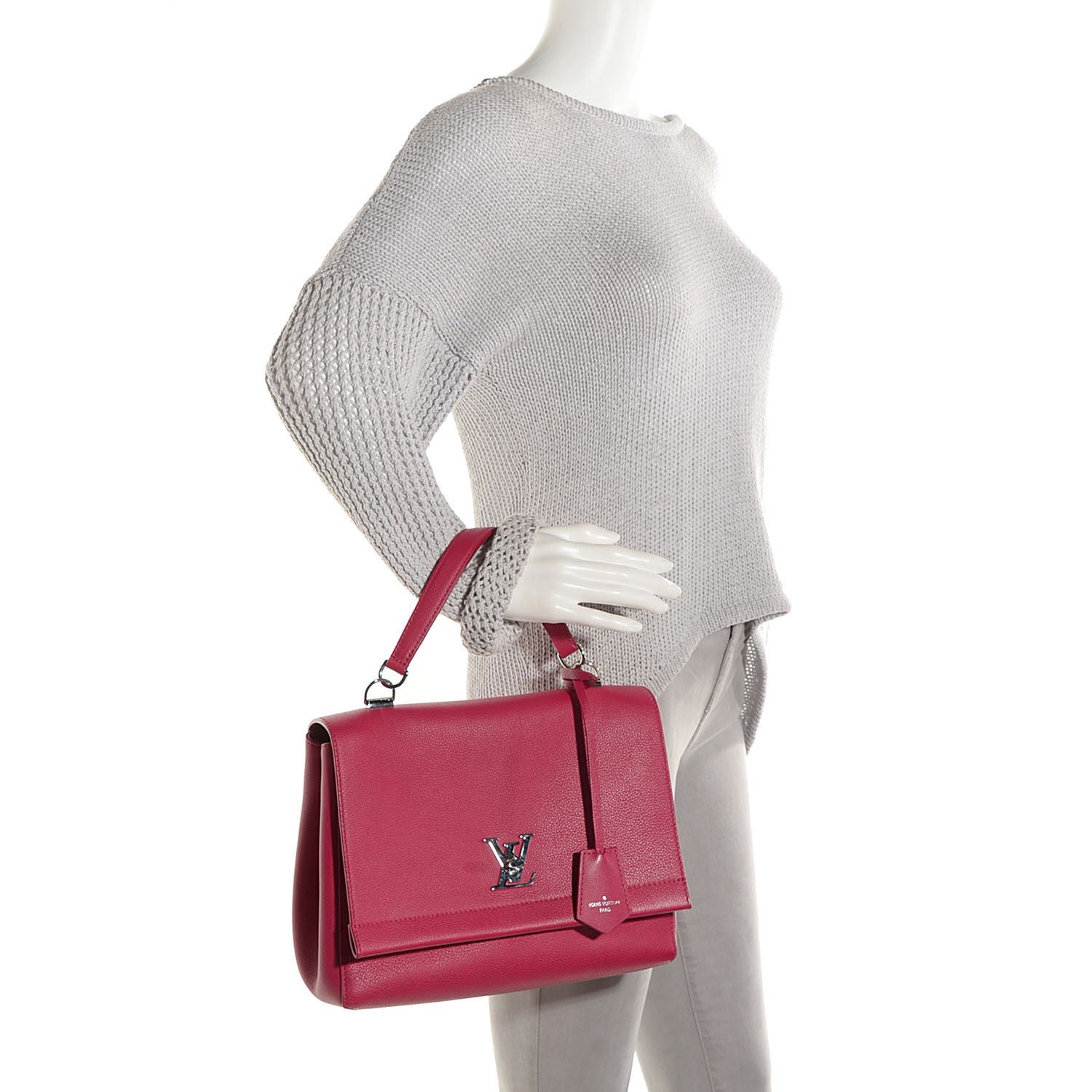 Louis Vuitton Calfskin Lockme II Top Handle Dahlia 2 of 7