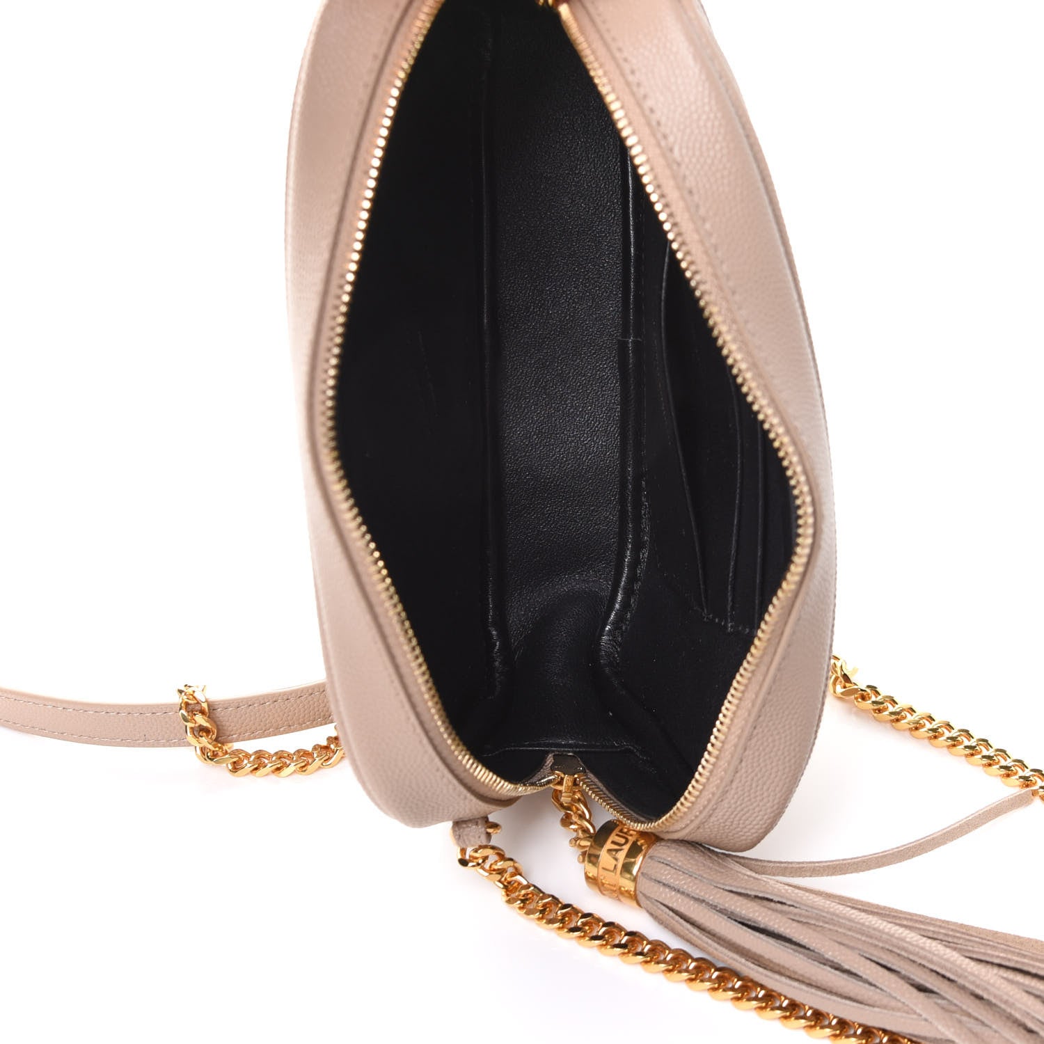 Saint Laurent Grain De Poudre Matelasse Monogram Mini Lou Camera Bag Dark Beige 5 of 10