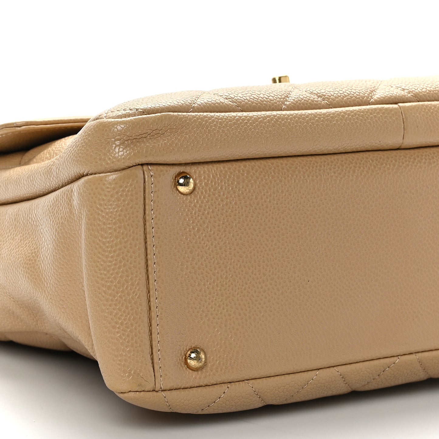 Caviar Quilted Camera Case Beige