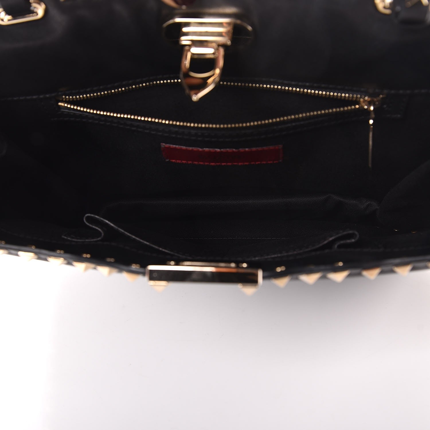 Valentino Garavani Vitello Rockstud Shoulder Satchel Black 6 of 7