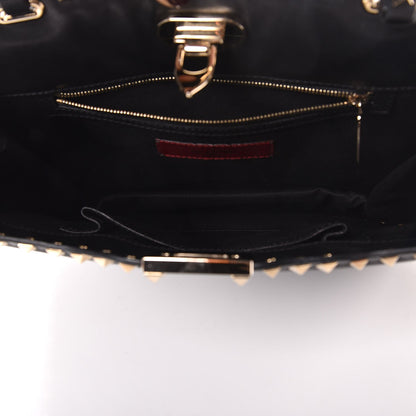Valentino Garavani Vitello Rockstud Shoulder Satchel Black 6 of 7