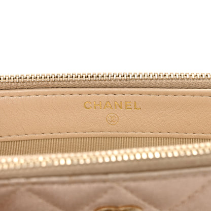 Chanel Metallic Lambskin Quilted Small Clutch With Chain Gold 6 of 13