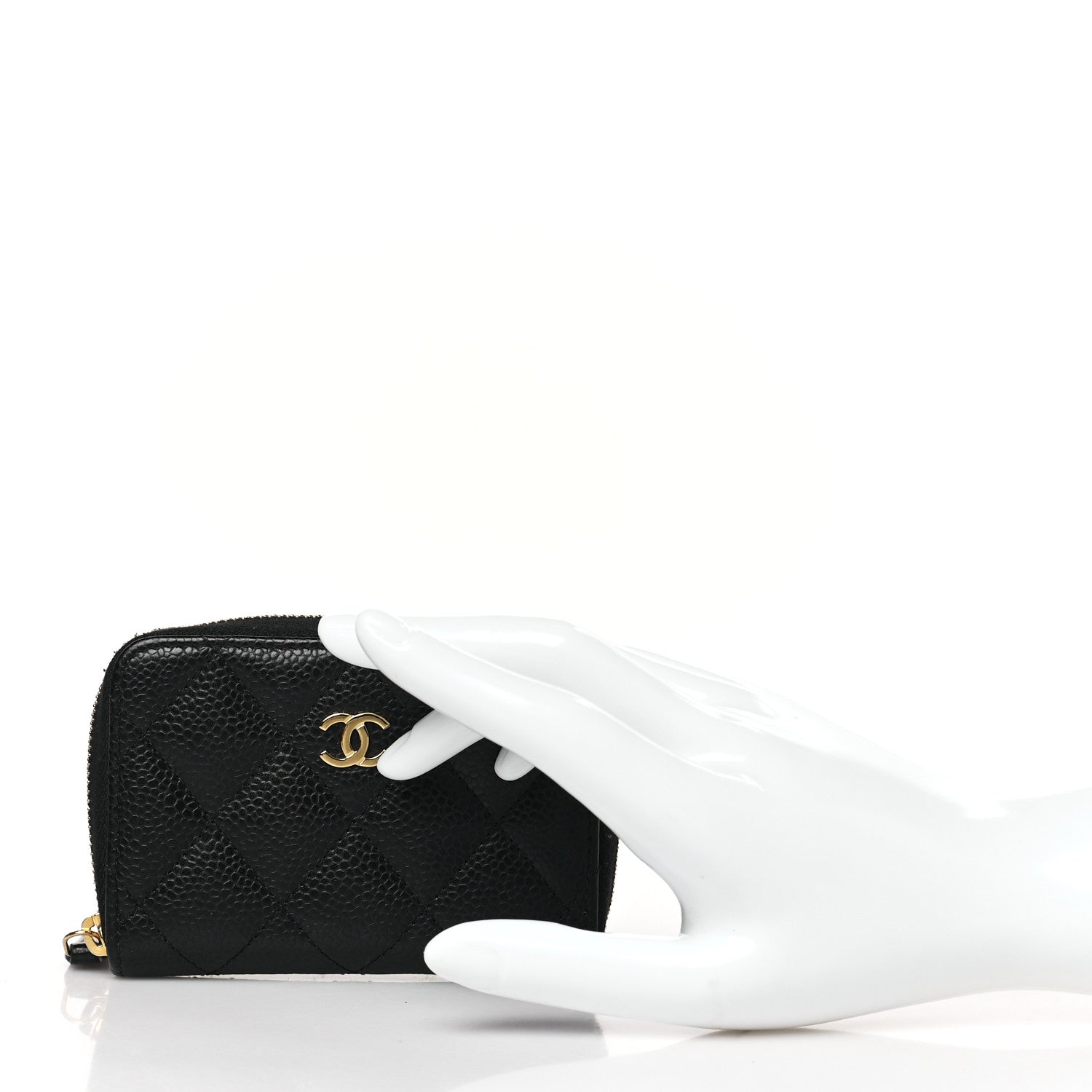 Chanel Caviar Quilted Zip Coin Purse Black 2 of 7
