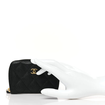 Chanel Caviar Quilted Zip Coin Purse Black 2 of 7