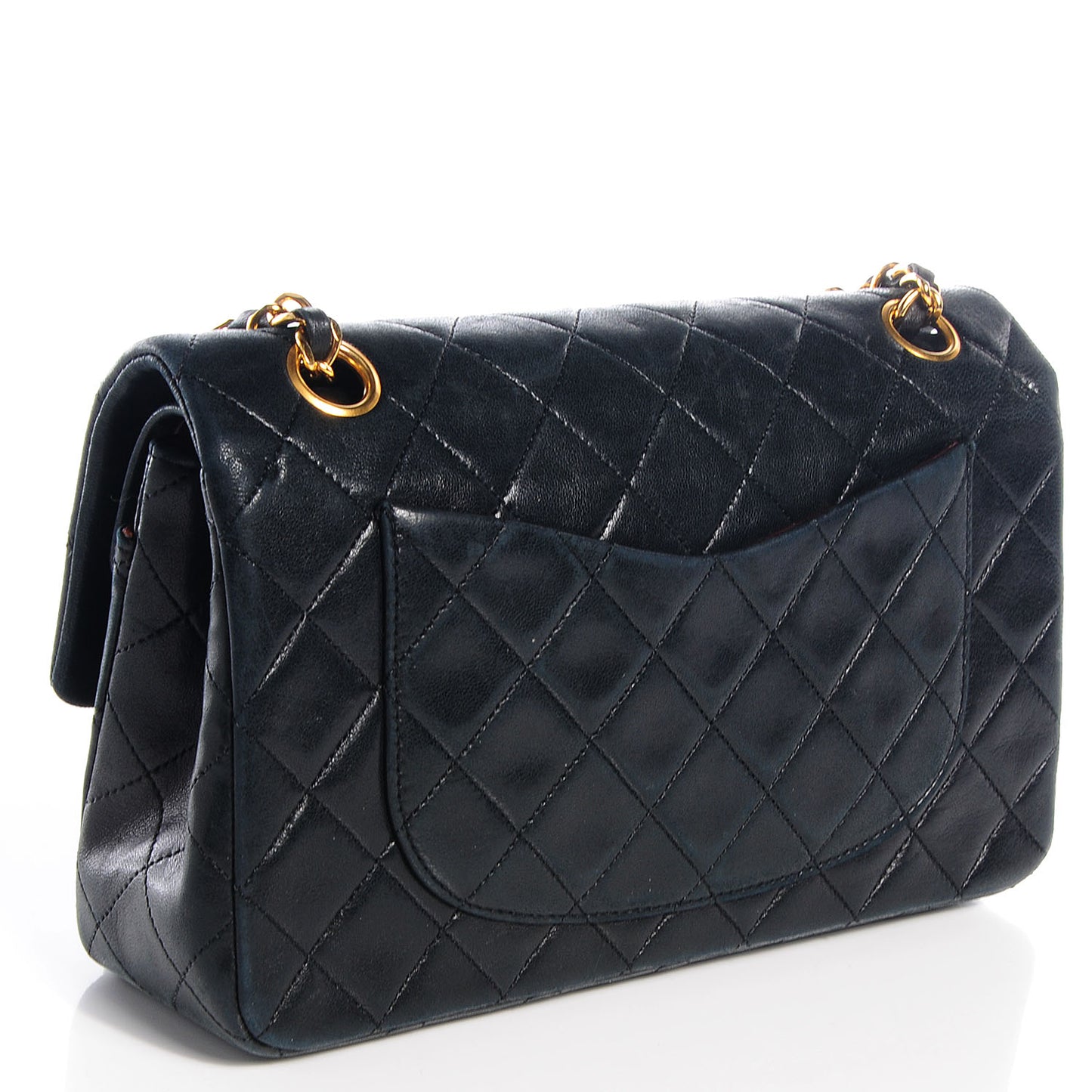 Lambskin Small Double Flap Black