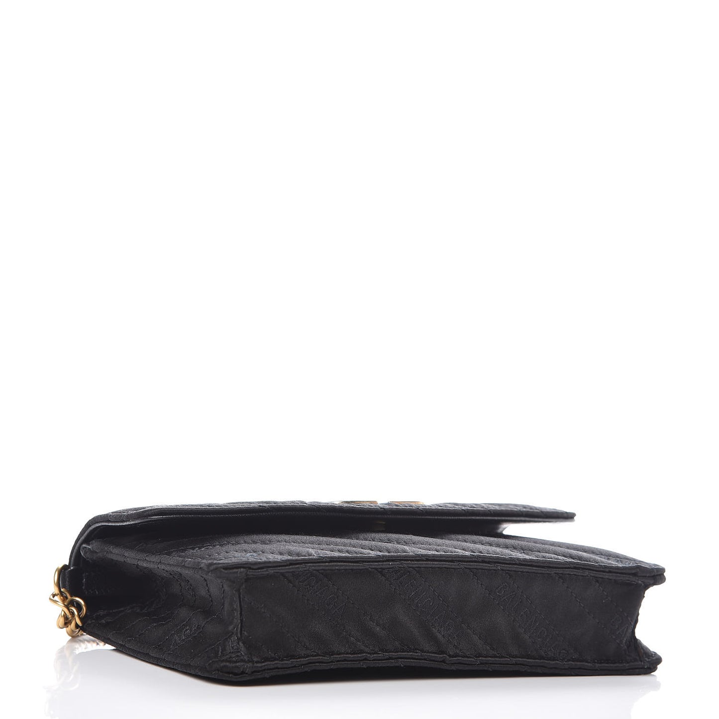 Satin Jacquard Logo Matelasse BB Wallet On Chain Black