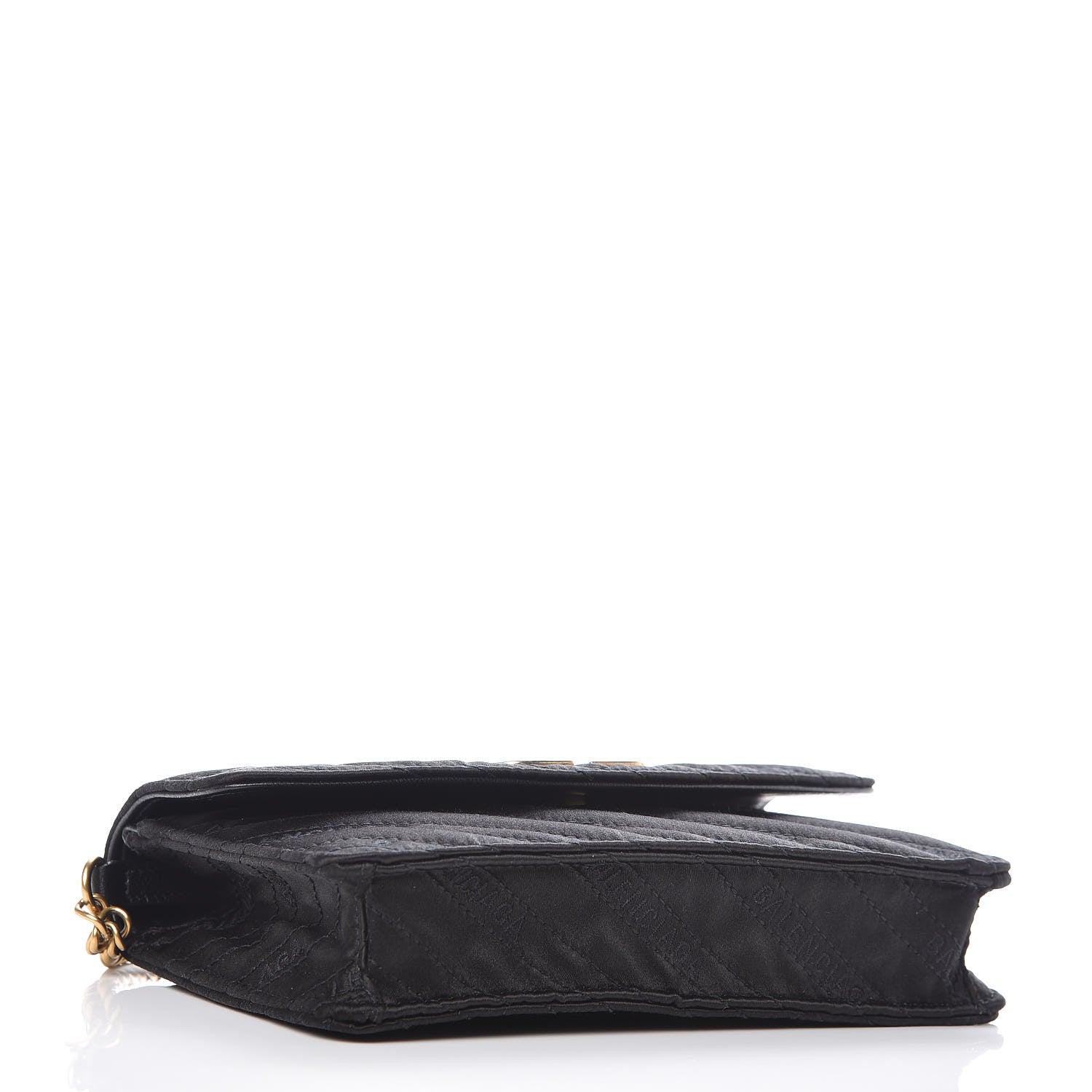 Balenciaga Satin Jacquard Logo Matelasse BB Wallet On Chain Black 4 of 8