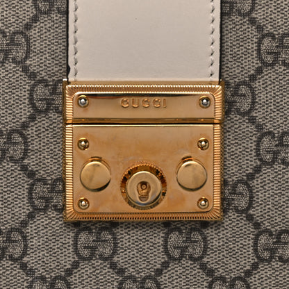 Gucci GG Supreme Monogram Medium Padlock Tote White 9 of 22