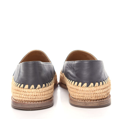 Chanel Lambskin Grosgrain CC Espadrilles 39 Grey Black 7 of 11