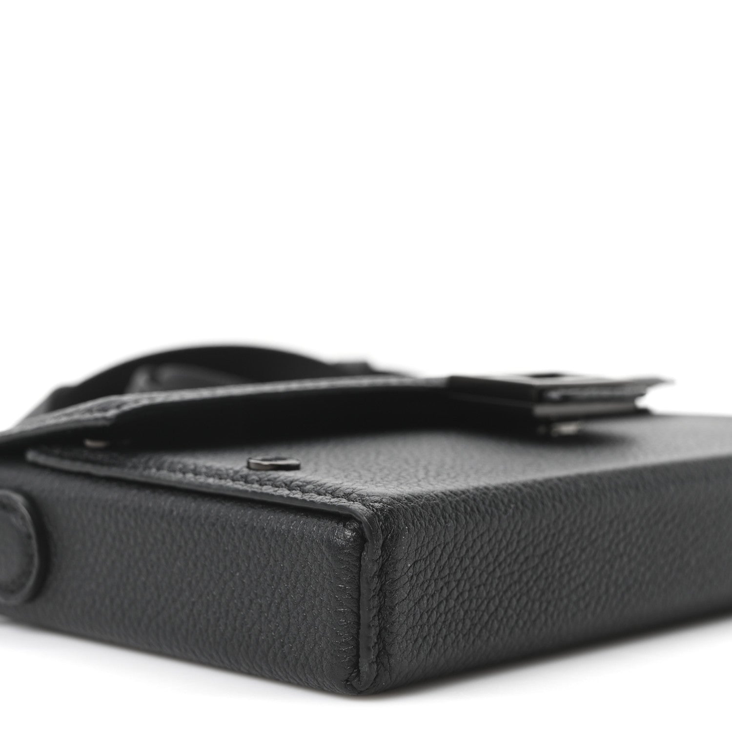 Fendi Vitello Cher Baguette Soft Trunk Phone Pouch Black 9 of 10