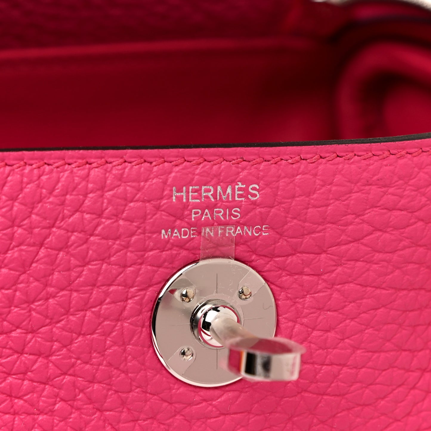 Taurillon Clemence Mini Lindy 20 Rose Shocking