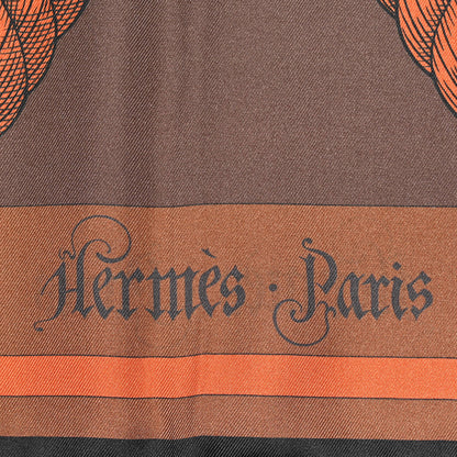 Hermes Silk Double Face Della Cavalleria Fine Scarf 90 Marron Beige Caramel 4 of 5