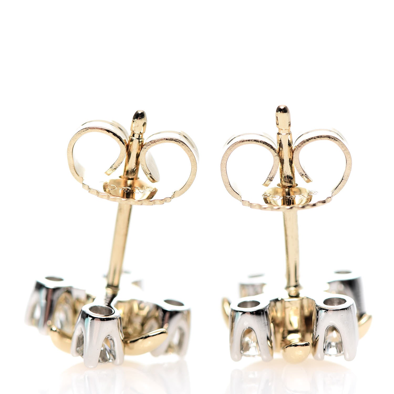 Tiffany Platinum 18K Yellow Gold Diamond Schlumberger Lynn Earrings 4 of 4