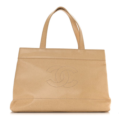 Chanel Caviar CC Tote Beige 1 of 10