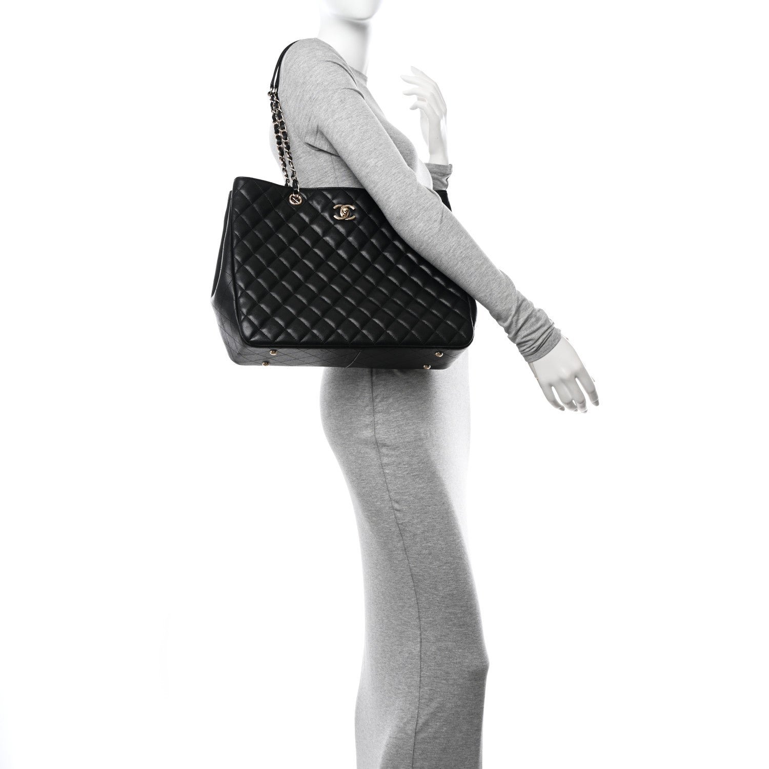 Chanel Caviar Quilted Large Shopping Tote Black 2 of 11