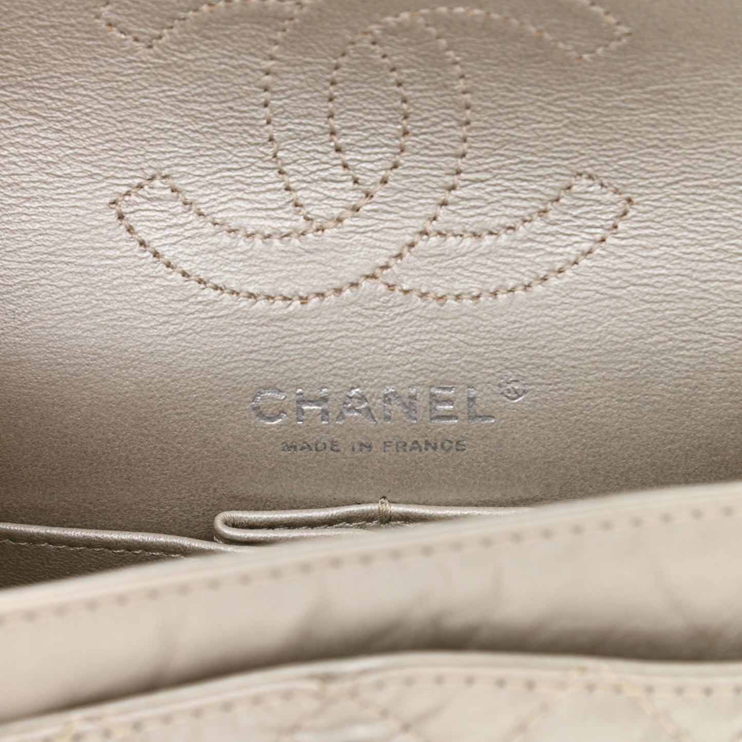 Metallic Calfskin Quilted 2.55 Reissue 224 Flap Silver