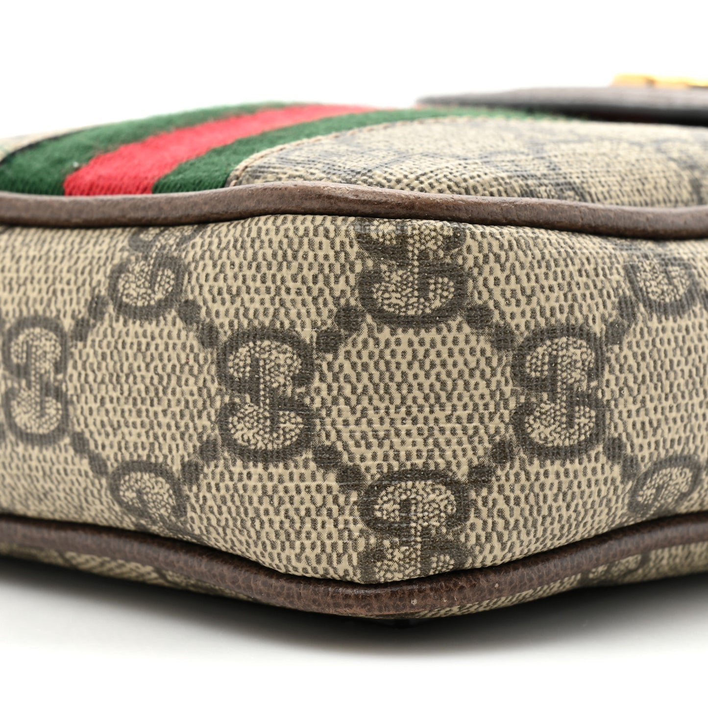 GG Supreme Monogram Web Ophidia Phone Crossbody Bag Beige New Acero