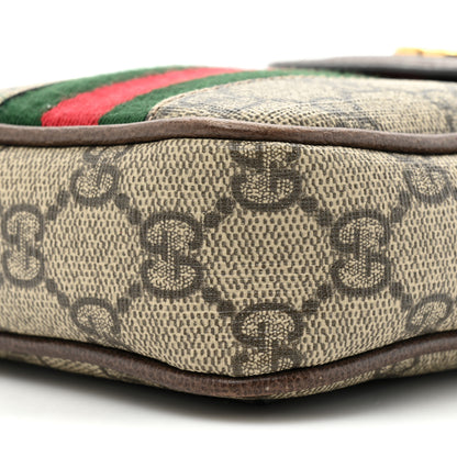 Gucci GG Supreme Monogram Web Ophidia Phone Crossbody Bag Beige New Acero 8 of 14