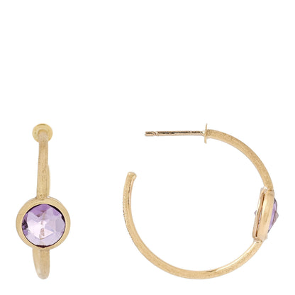 Marco Bicego MARCO BICEGO 18K Yellow Gold Amethyst Jaipur Hoop Earrings 1 of 6