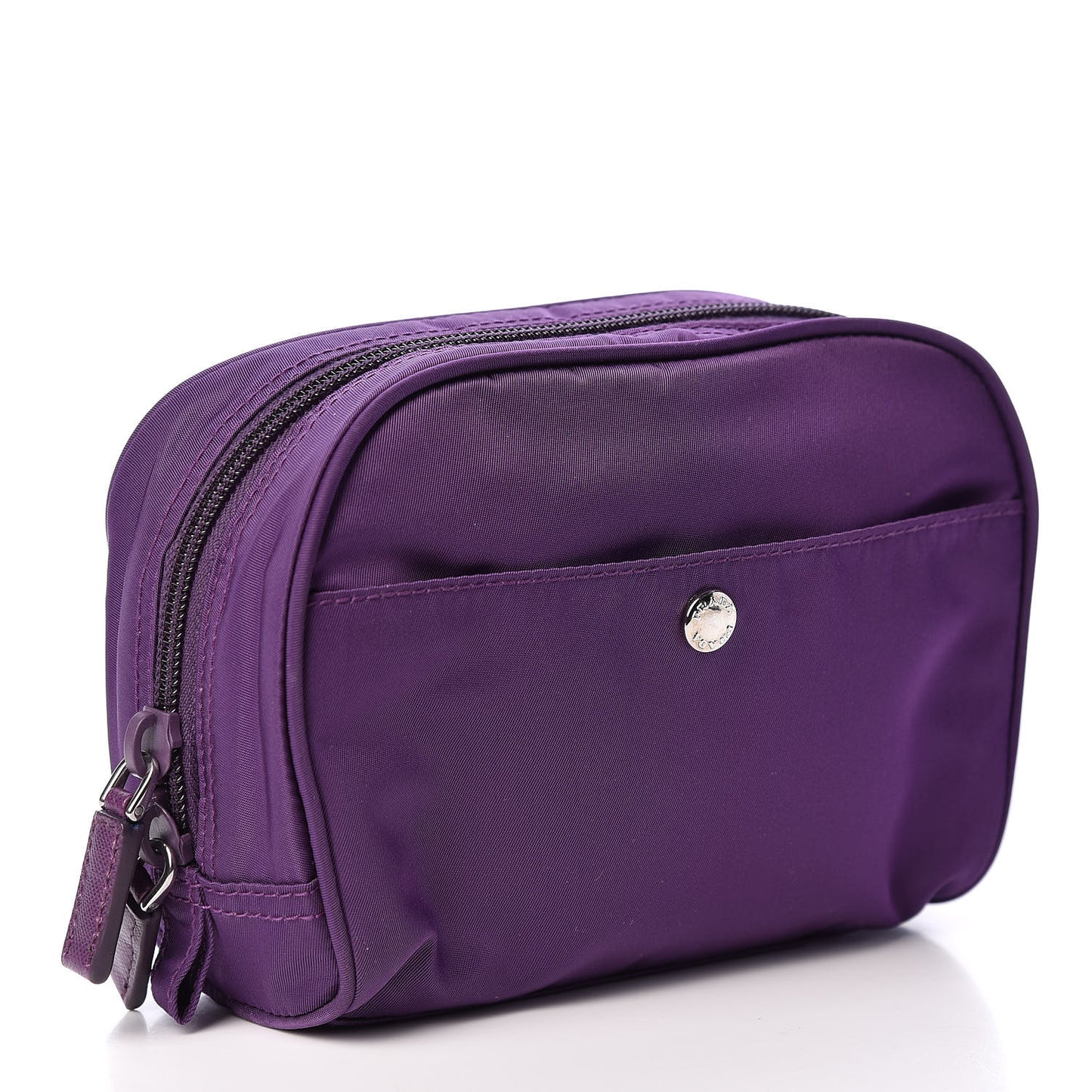 Tessuto Nylon Saffiano Cosmetic Pouch Ciclamino