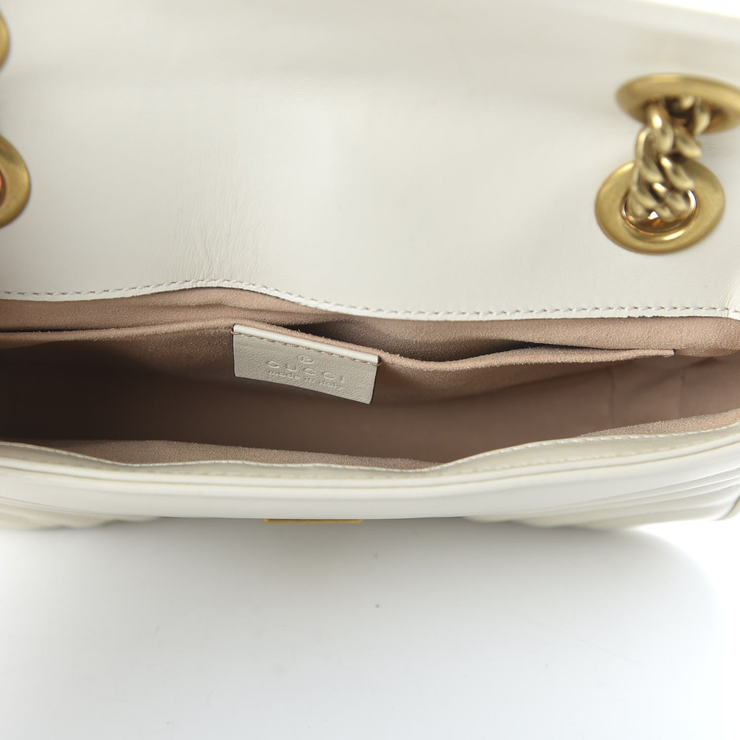 Gucci Calfskin Matelasse Mini GG Marmont Shoulder Bag White 5 of 12