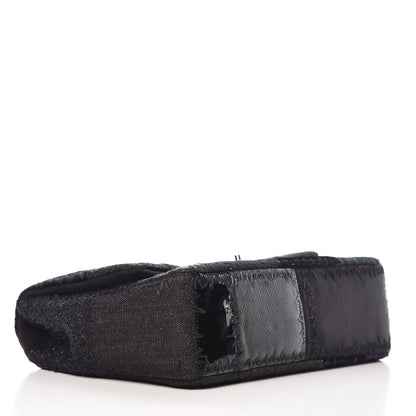 Chanel Tweed Patchwork Jumbo Single Flap Black 4 of 9