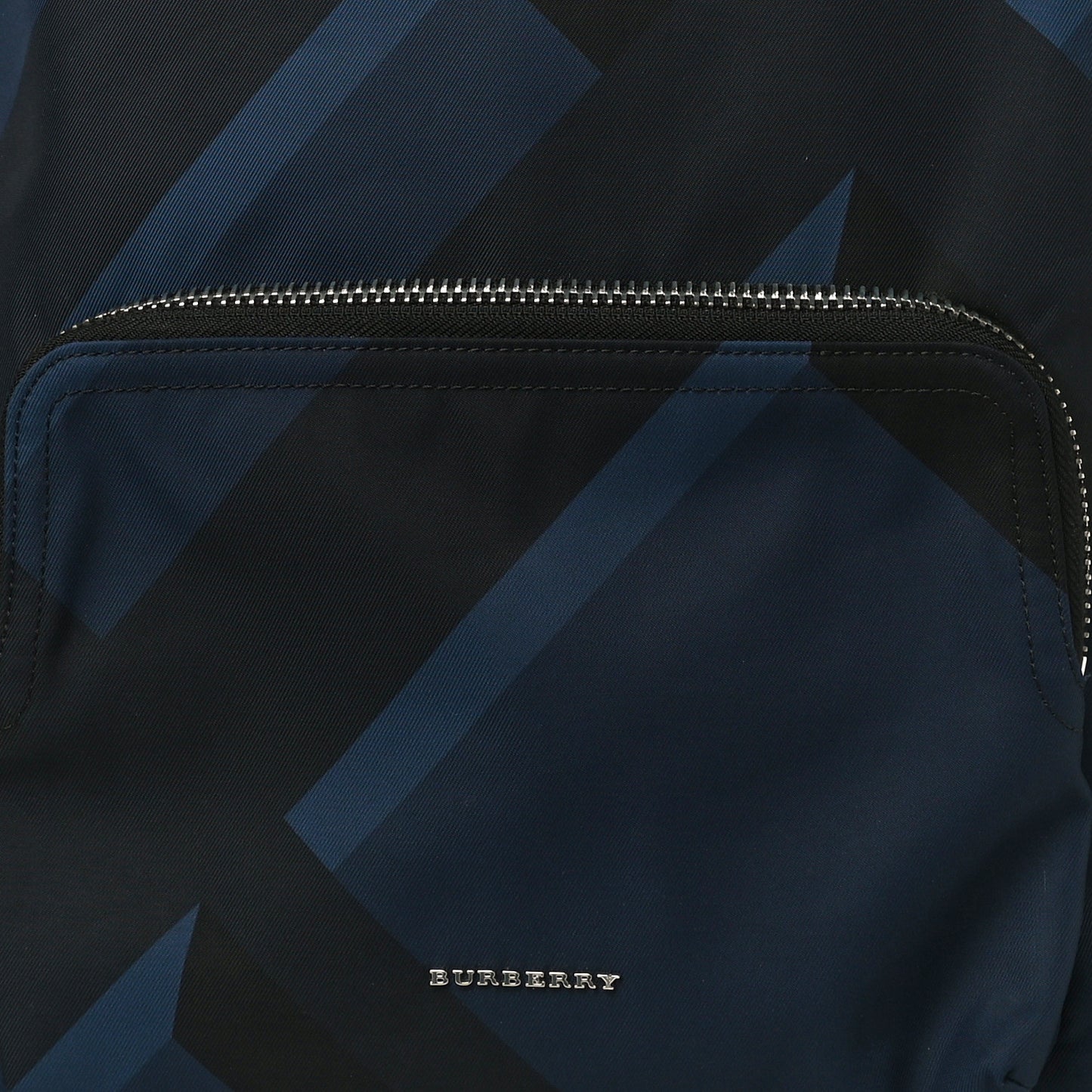 Nylon Check Print Abbeydale Simple Backpack Navy
