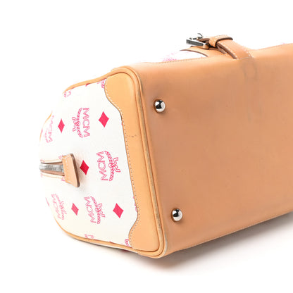 MCM Visetos Boston Bag White 8 of 11