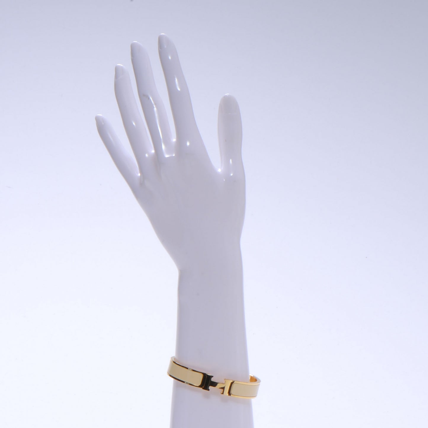 Enamel Narrow Clic Clac H Bracelet PM Marron Glace