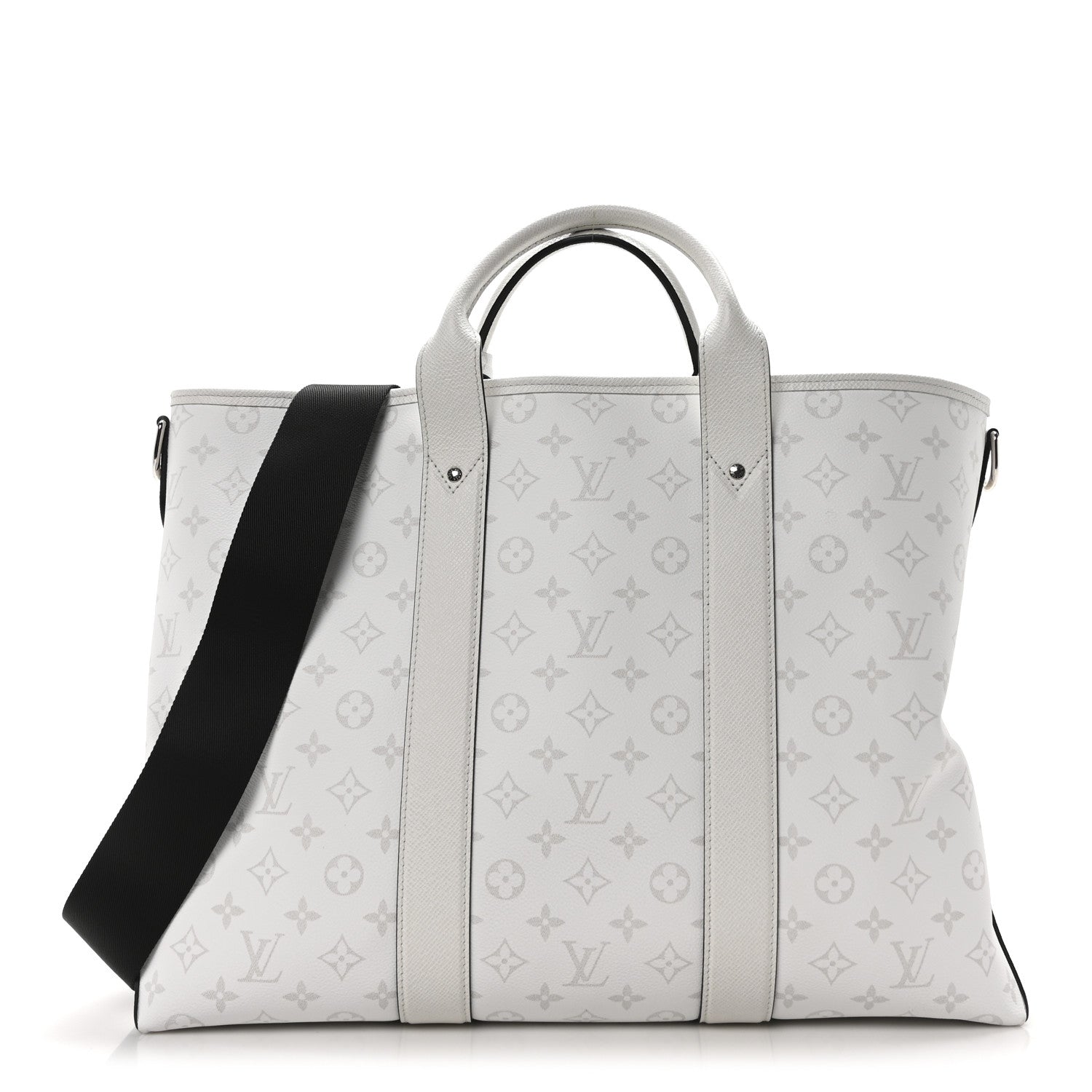 Louis Vuitton Monogram Eclipse Taigaramma Weekend Tote NM Optic White 1 of 9