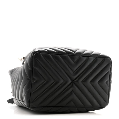 Chanel Lambskin Chevron Small Urban Spirit Drawstring Bag Black 4 of 12