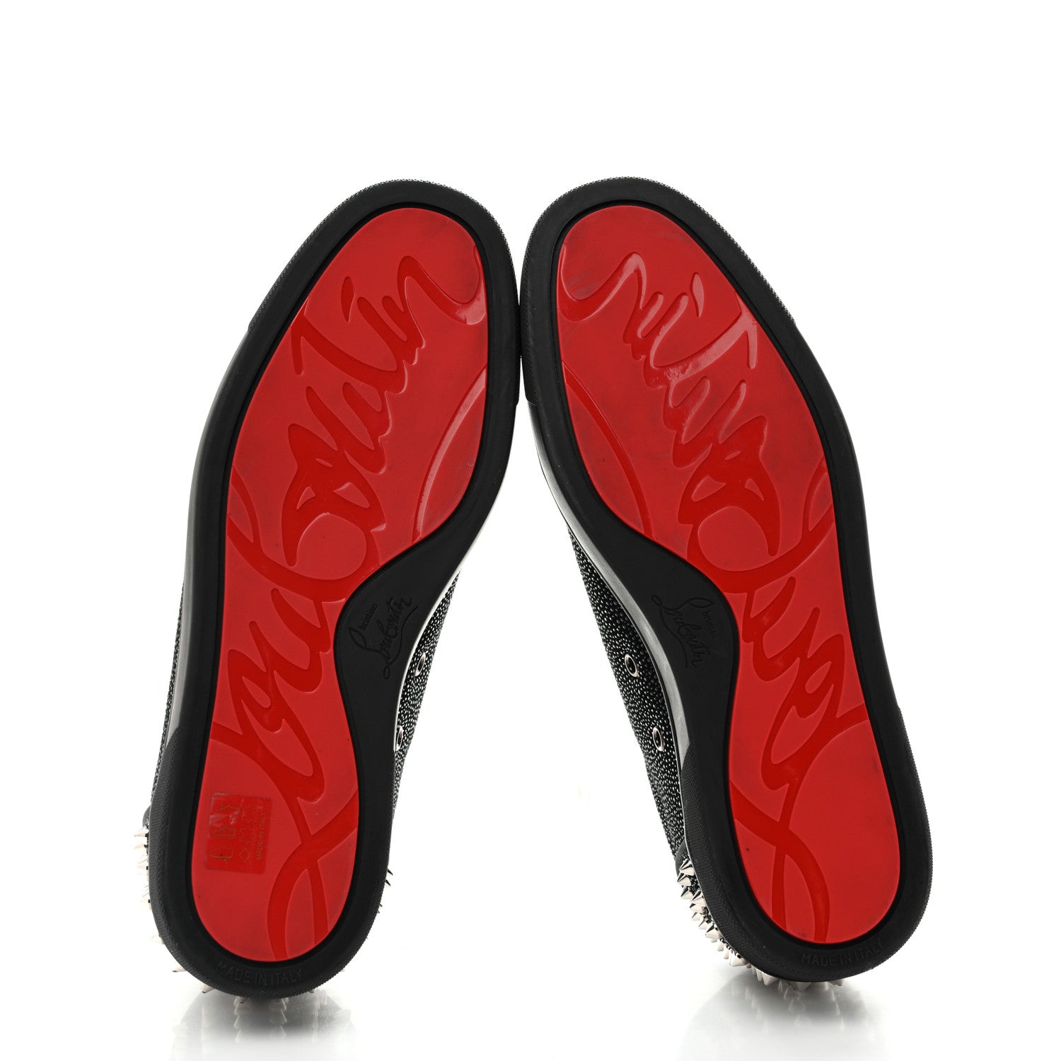 Christian Louboutin Veau Velours Mesh Seavaste 2 Orlato Flat Sneakers 42 Black Silver 6 of 10