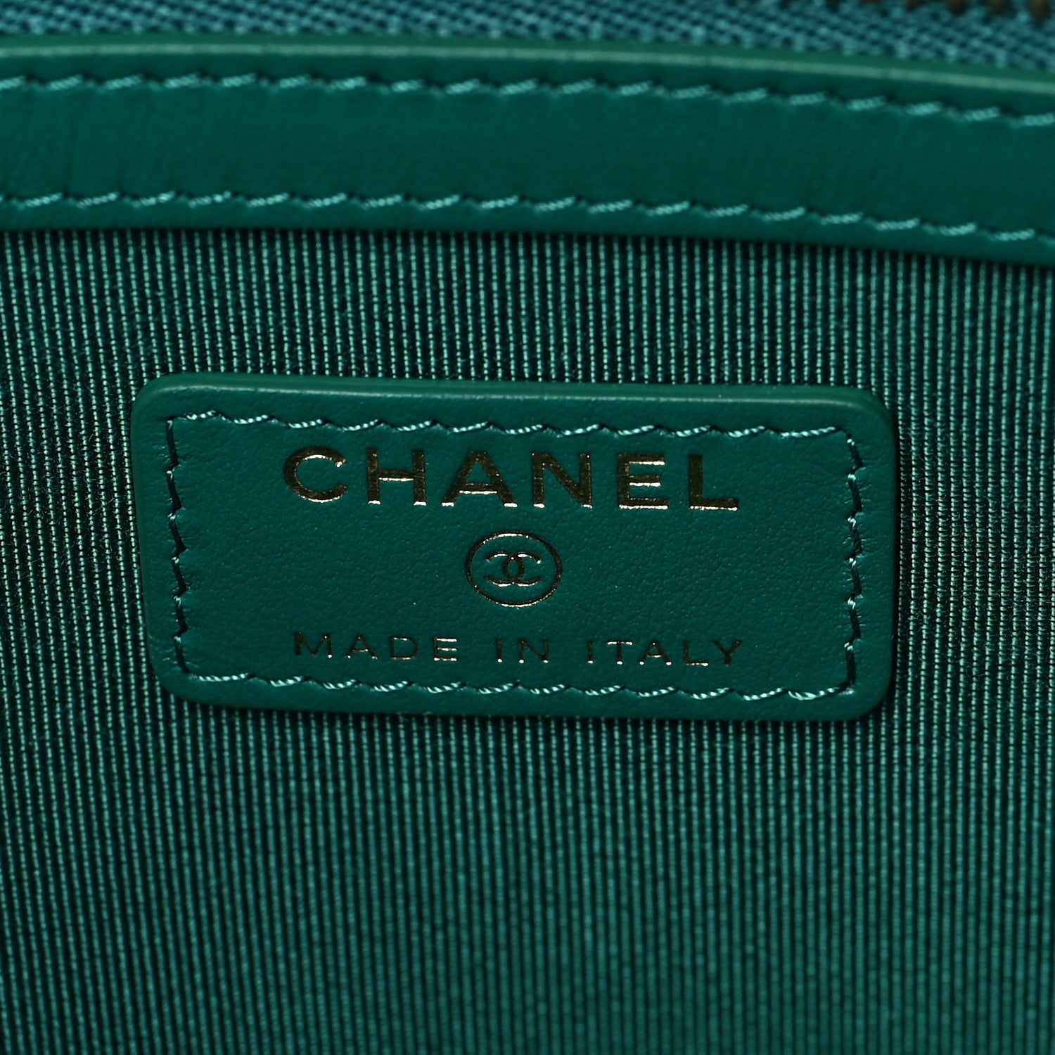 Chanel Jersey Quilted Medium Cosmetic Case Blue 6 of 8