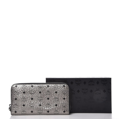 MCM Visetos Large Zip Around Wallet Silver 11 of 11