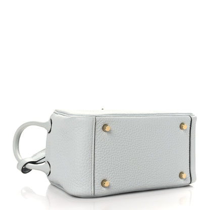 Hermes Taurillon Clemence Mini Lindy 20 Bleu Pale 4 of 11