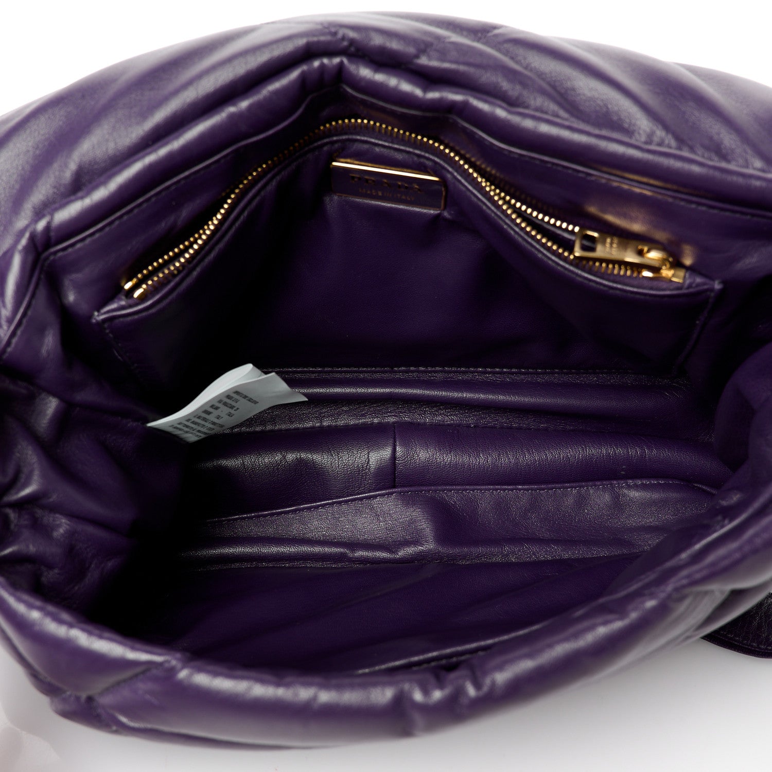 Prada Nappa Soft Padded Logo Embossed Triangle Quilted Shoulder Bag Viola 5 of 10