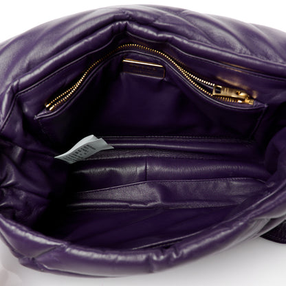 Prada Nappa Soft Padded Logo Embossed Triangle Quilted Shoulder Bag Viola 5 of 10