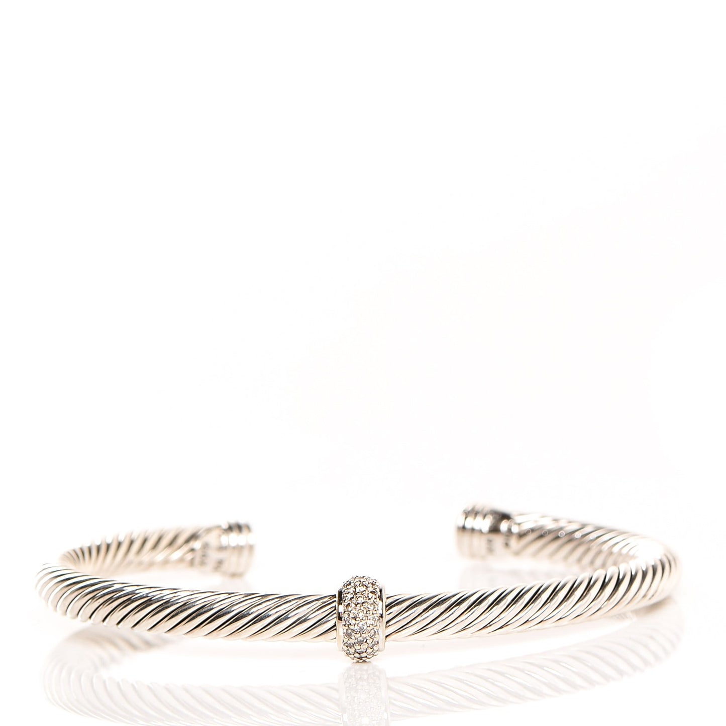 Sterling Silver Diamond 5mm Cable Classics Single Station Bracelet