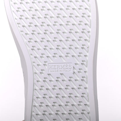 Hermes Calfskin Womens Advantage Sneakers 38 White Gris Argente 6 of 9