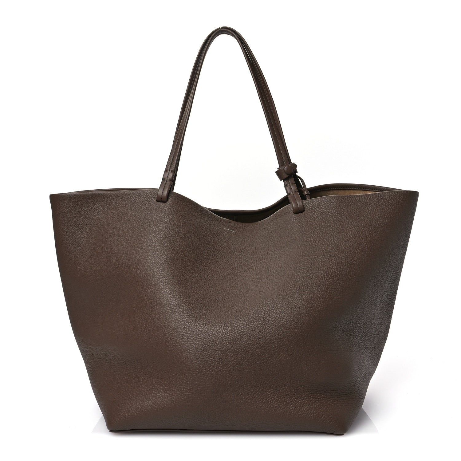 The Row Grained Calfskin Park Tote XL Dark Taupe 1 of 13